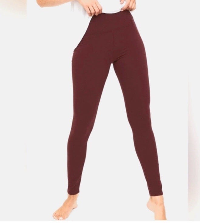 Offline By Aerie Og Hi-Rise Leggings Maroon Large Full Length